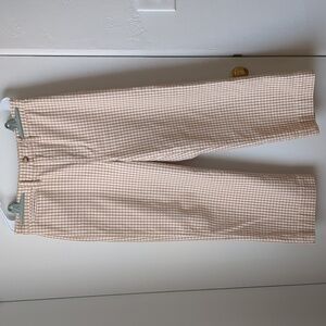 Madewell Slim Emmett Wide-Leg Crop - gold/tan gingham check - sz 29